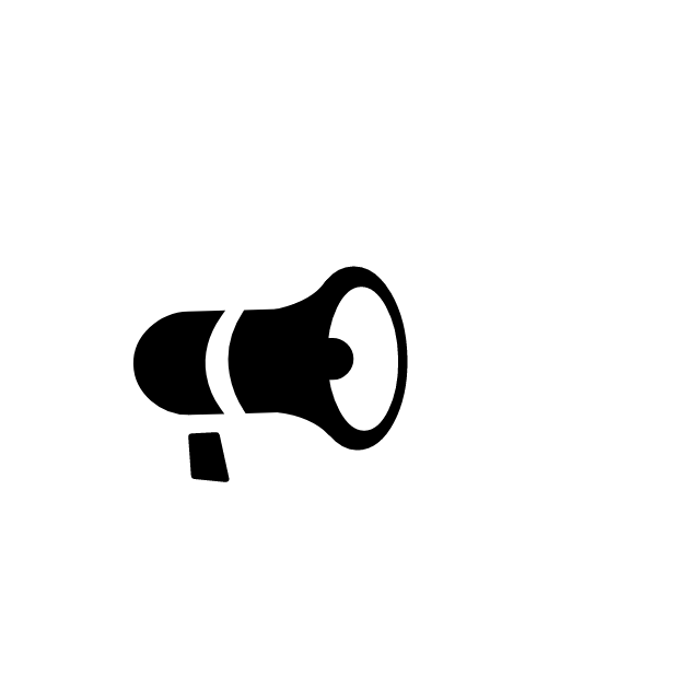 Animiertes Megaphon-Icon für Interviewgäste